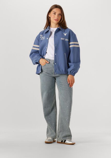 Blauwe ALIX THE LABEL Jack LADIES WOVEN SPORT BOMBER - large