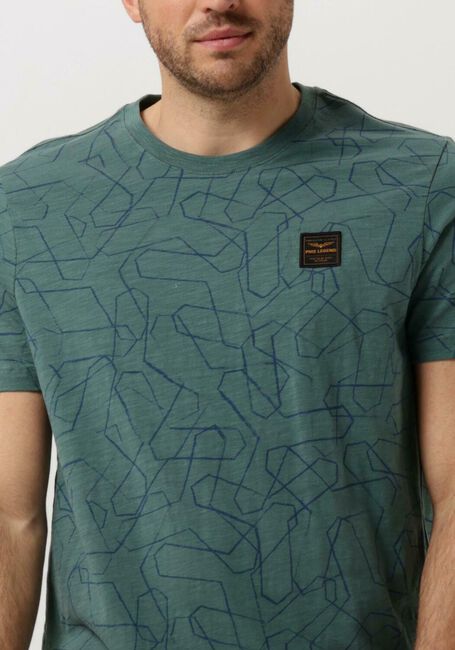 Groene PME LEGEND T-shirt SHORT SLEEVE R-NECK SLUB JERSEY AOP - large