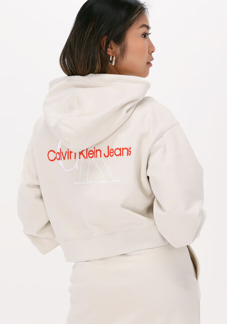 CALVIN KLEIN Chandail TWO TONE MONOGRAM HOODIE Blanc - large