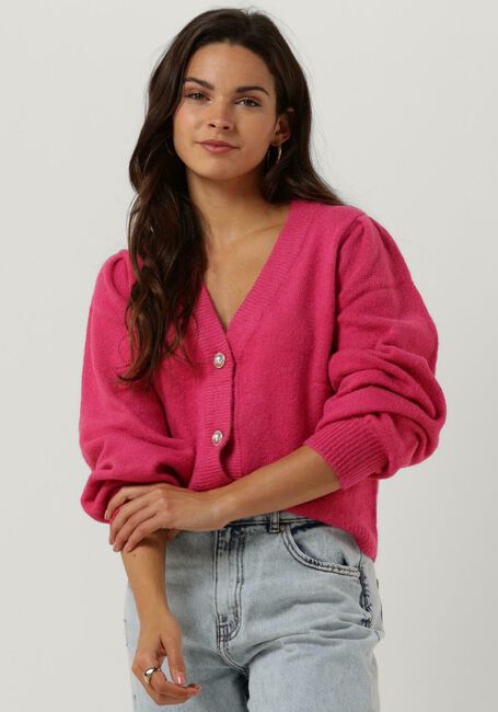 Fuchsia OBJECT Vest NONSIA L/S SHORT CARDIGAN - large