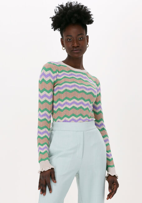 Groene NEO NOIR Trui NELLE CHEVRON KNIT - large