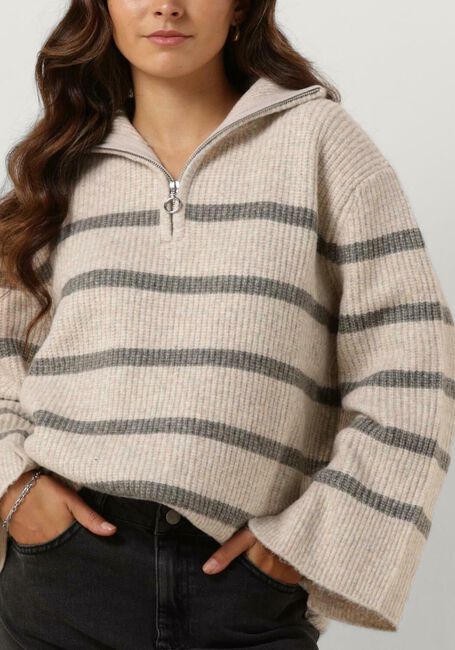 NEO NOIR Pull NEVENA STRIPE KNIT BLOUSE Sable - large