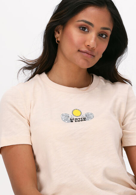SCOTCH & SODA T-shirt REGULAR-FIT ORGANIC COTTON T-SHIRT WITH GRAPHICS La pêche - large