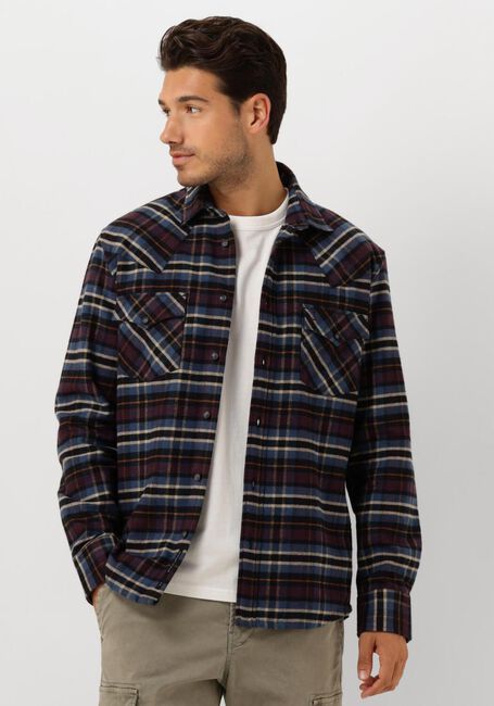 Paarse BUTCHER OF BLUE  LANTON WESTERN CHECK SHIRT - large