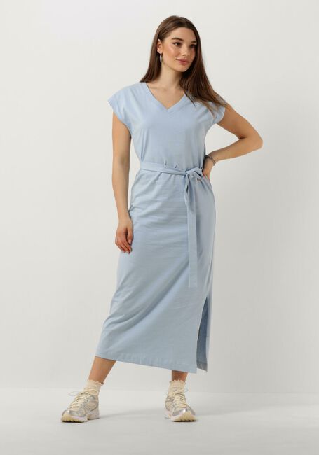Lichtblauwe SELECTED FEMME Midi jurk SLFESSENTIAL SL V-NECK ANKLE DRESS NOOS - large