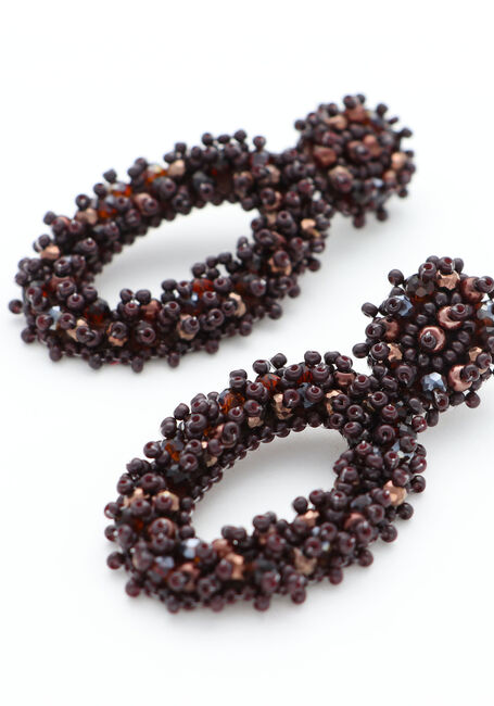 PAULIE POCKET Boucles d'oreilles SMALL OVAL LIZZY EARRINGS Bordeaux - large