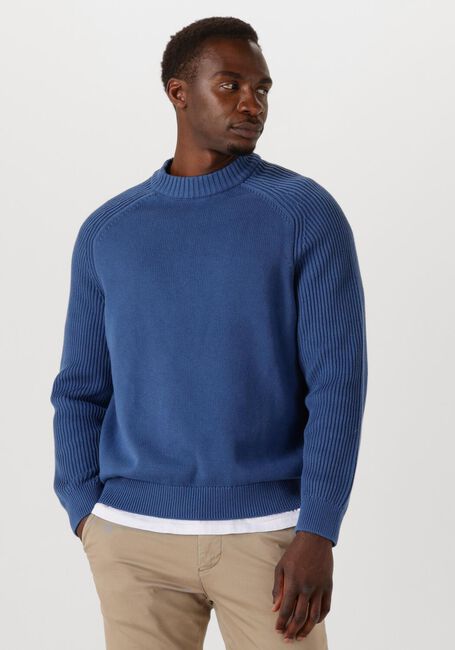 SELECTED MEN Pull SLHDERECK LS KNIT RELAXER RIB MOCK NECK en bleu - large
