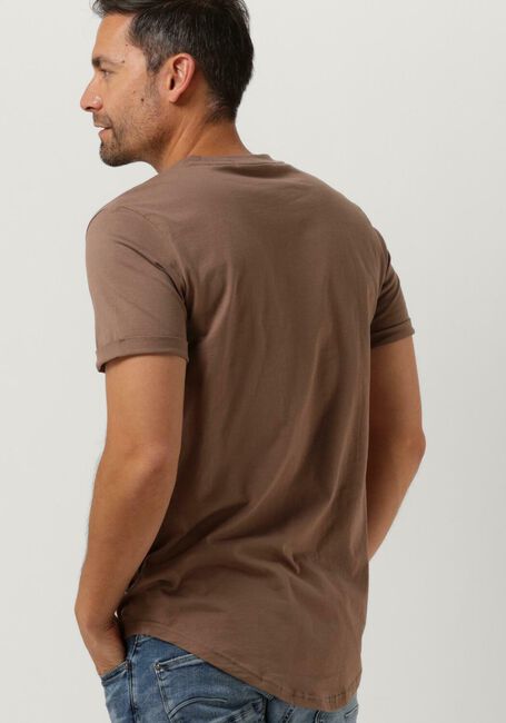 CALVIN KLEIN T-shirt BADGE TURN UP SLEEVE en marron - large
