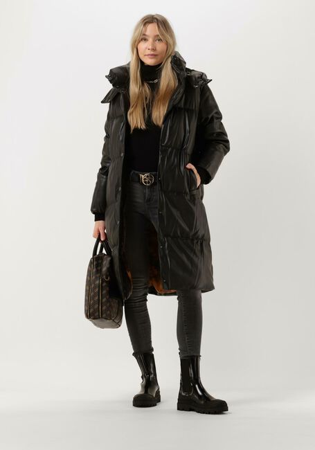 Zwarte GUESS Leren jas EMILIE LONG JACKET Zwarte GUESS Leren jas EMILIE LONG JACKET - large