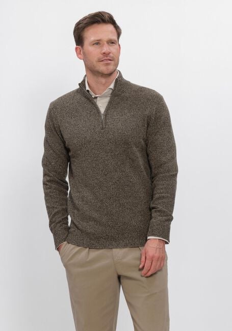 Bruine PROFUOMO Trui PULLOVER HALF ZIP - large