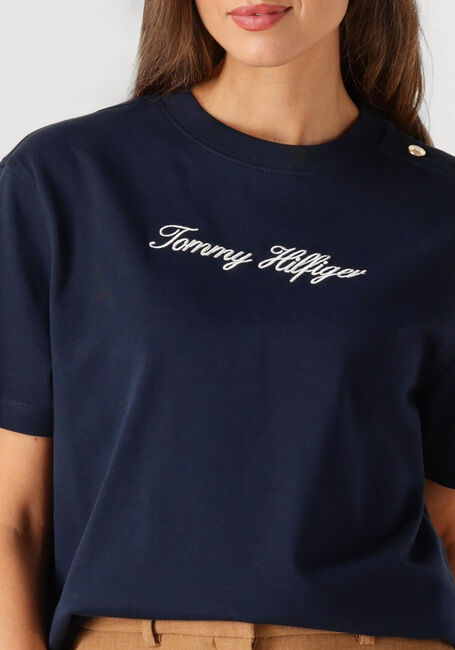 TOMMY HILFIGER T-shirt GOLD BTN SCRIPT MDRN SS TEE Bleu foncé - large