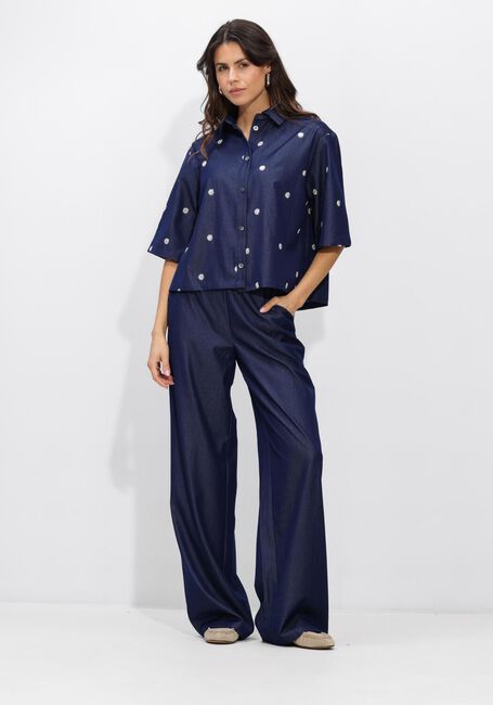 Blauwe NUKUS  ISA BLOUSE GLOSSY - large