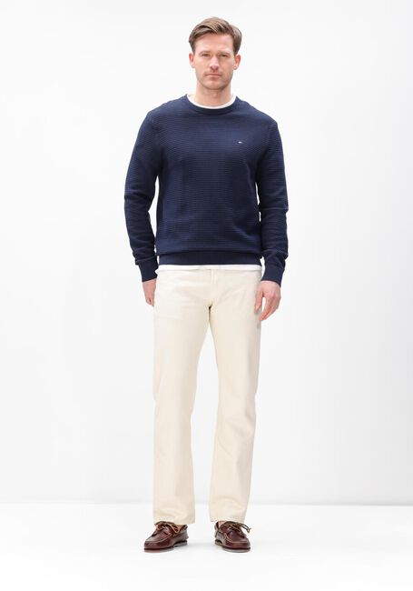 TOMMY HILFIGER Pull SEASONAL STRUCTURE CNECK Bleu fonc&eacute; - large