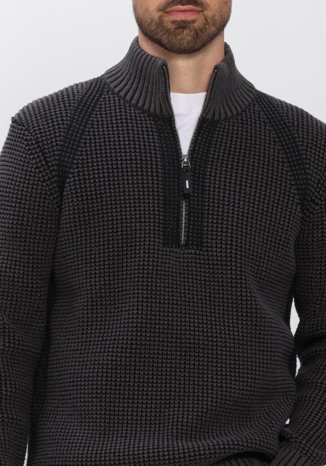 Donkergrijze CHASIN Trui OLIVER DUAL HALF ZIP - large