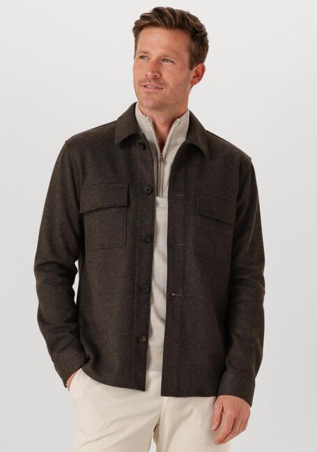 PROFUOMO Surchemise OVERSHIRT CUTAWAY KNITTED en marron - large