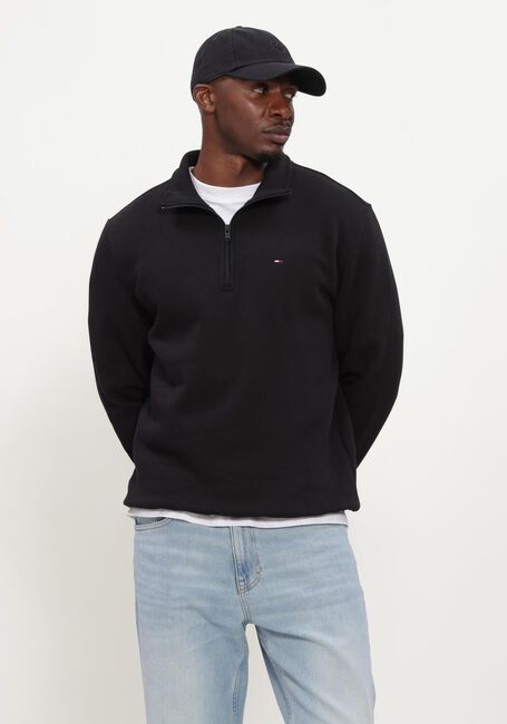 TOMMY JEANS Chandail TJM REG FLEECE 1/4ZIP MOCK NECK en noir - large