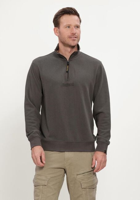 PME LEGEND Pull HALF ZIP COLLAR FLAT Gris fonc&eacute; - large