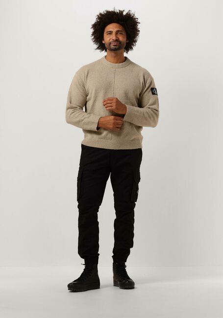 CALVIN KLEIN Pull HIGH TEXTURE SWEATER en beige - large