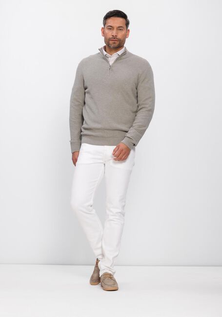 Blauwe PROFUOMO Trui PULLOVER HALF ZIP TWINKLE SLUB - large