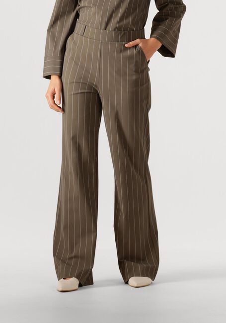 STUDIO ANNELOES Pantalon large Marilon stripe trousers Kaki - large