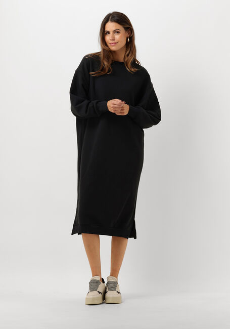 ALIX THE LABEL Robe midi LADIES KNITTED MIDI SWEAT DRESS en noir - large