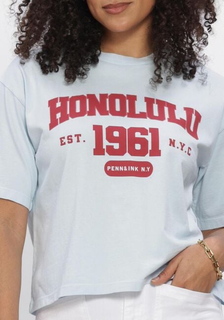 PENN & INK T-SHIRT PRINT Blouses en bleu - large