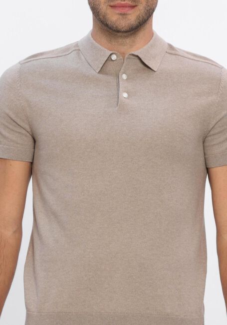 Beige SELECTED MEN Polo SLHBERG SS KNIT POLO NOOS - large