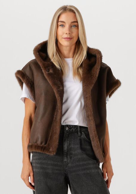 Bruine STUDIO AR Faux fur jas OLENA - large