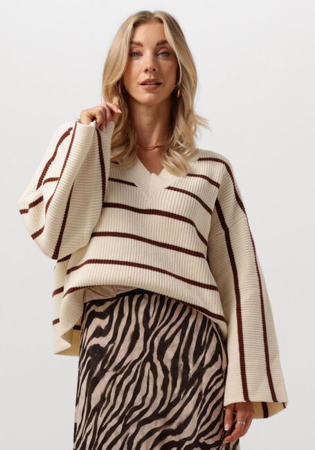 GESTUZ Pull SEBAGZ V-NECK PULLOVER Écru - large