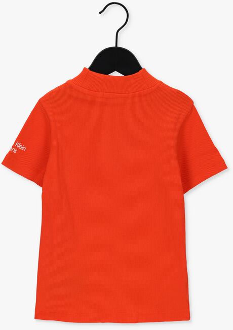 Rode CALVIN KLEIN T-shirt MOCK NECK RIB TOP - large