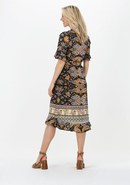 Zwarte SUMMUM Midi jurk WRAP DRESS PRINTED POLYESTER - large