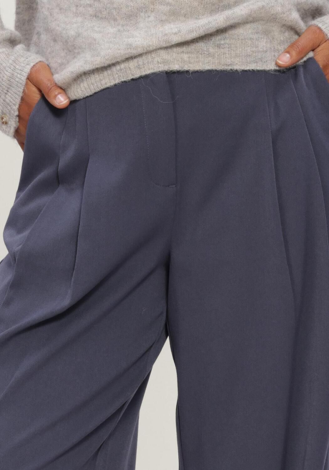 MSCH COPENHAGEN Pantalon large MSCHHENRIKA HW PANTS Bleu fonc&eacute; - large
