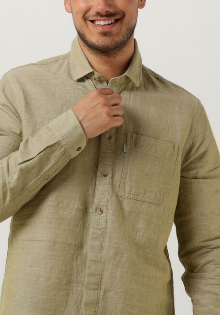 CAST IRON Chemise décontracté LONG SLEEVE SHIRT CO LI DOBBY en vert - large