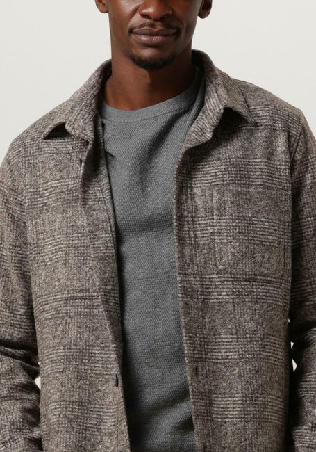 PROFUOMO Surchemise OVERSHIRT KNIT CHECK en gris - large