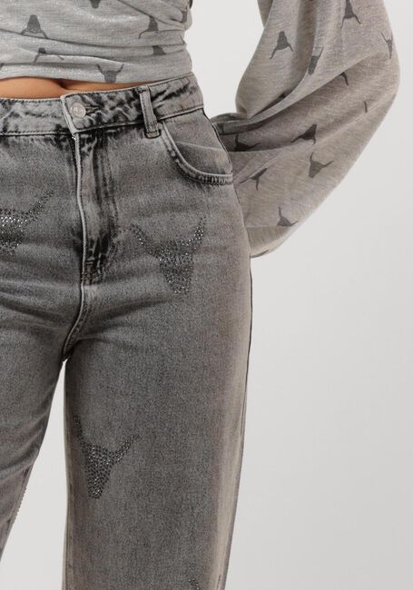 ALIX THE LABEL Wide jeans LADIES WOVEN STRASS BULL PANTS en gris - large
