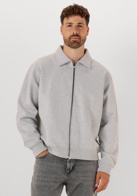 WOODBIRD Col roulé WBTOM FULL ZIP POLO Gris clair - large
