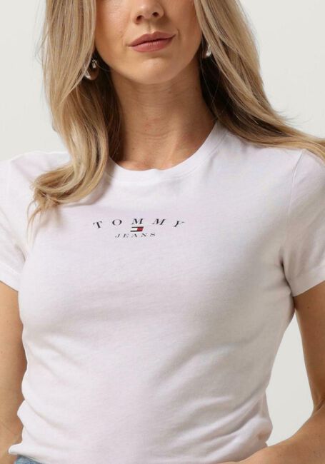 TOMMY JEANS T-shirt TJW SLIM ESSENTIAL LOGO en blanc - large