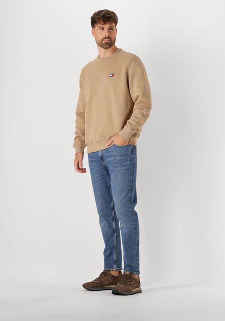 TOMMY JEANS Pull TJM REG BAGDE CREW EXT en marron - large