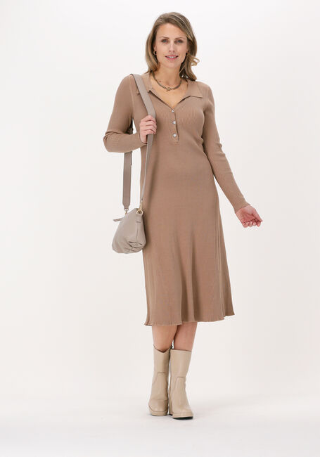 NEO NOIR Robe midi MIRA SOFT KNIT DRESS en camel - large