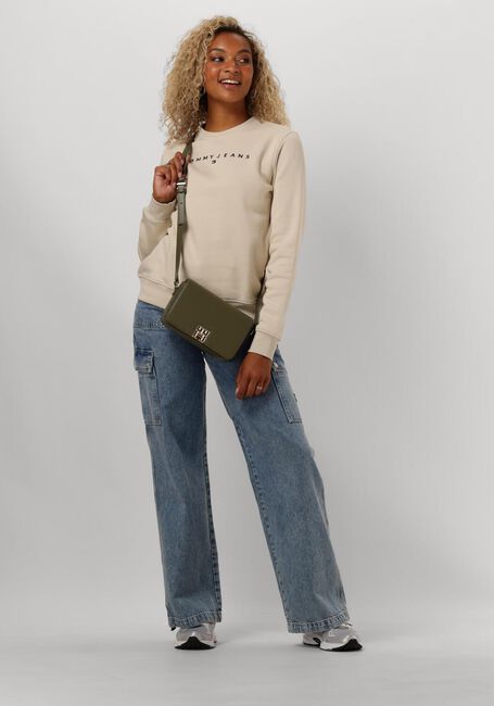 TOMMY JEANS Pull TJW REG LINEAR CREW en beige - large