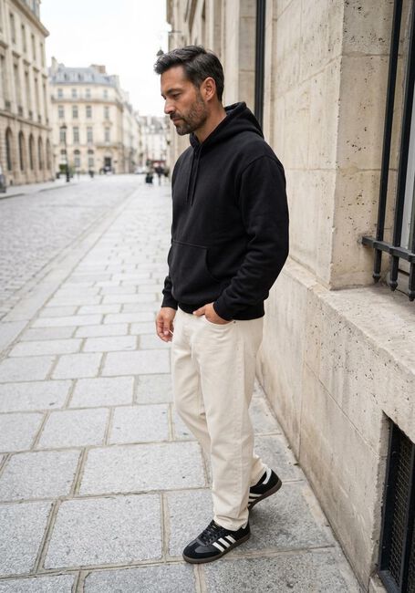 Zwarte LES DEUX Sweater DANTON HOODIE - large