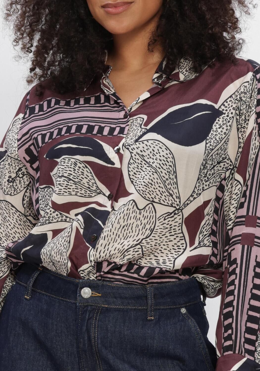 Bordeaux SUMMUM  BLOUSE SCARF PRINT - large