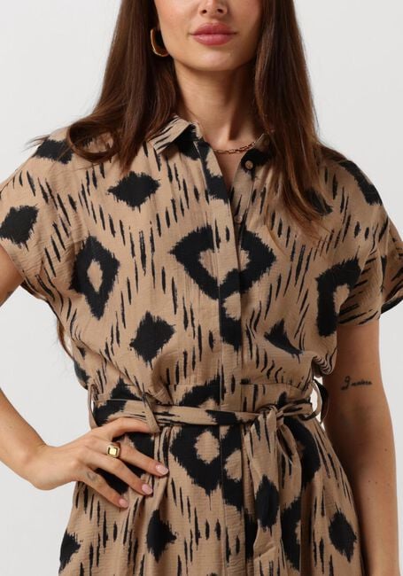 OBJECT Robe midi OBJBERRY S/S LONG DRESS en marron - large