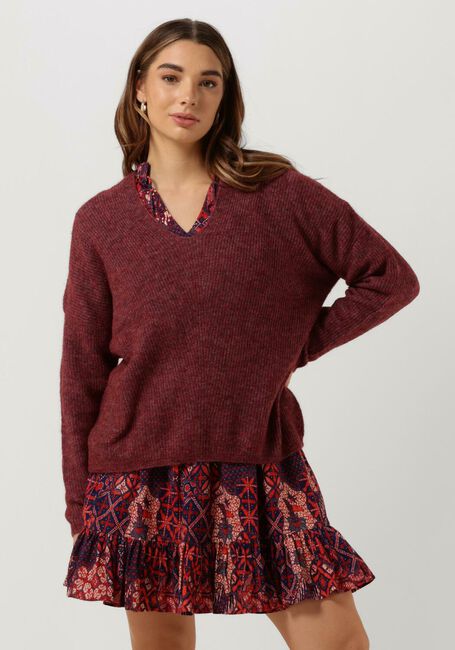 Rode MOS MOSH Trui THORA V-NECK KNIT - large
