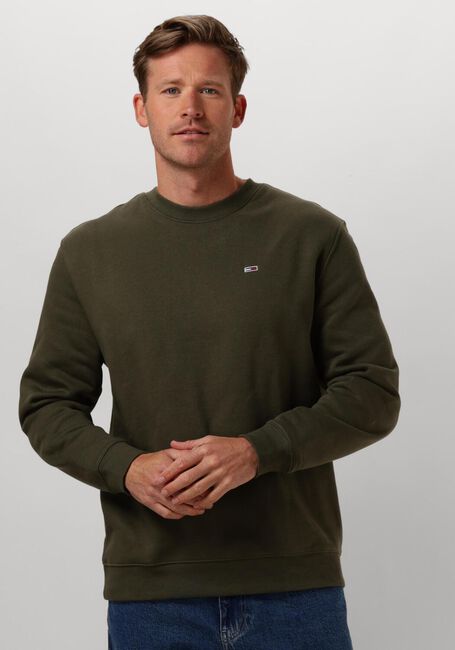 TOMMY JEANS Pull TJM REG S FLAG CREW Vert foncé - large