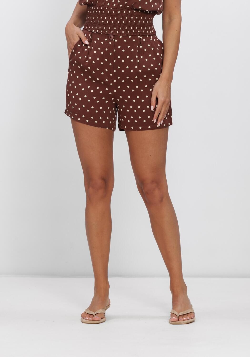 Bruine YDENCE Korte broek SHORT ADELINE - large