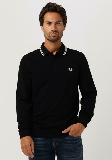 FRED PERRY Polo LS TWIN TIPPED SHIRT en noir - large