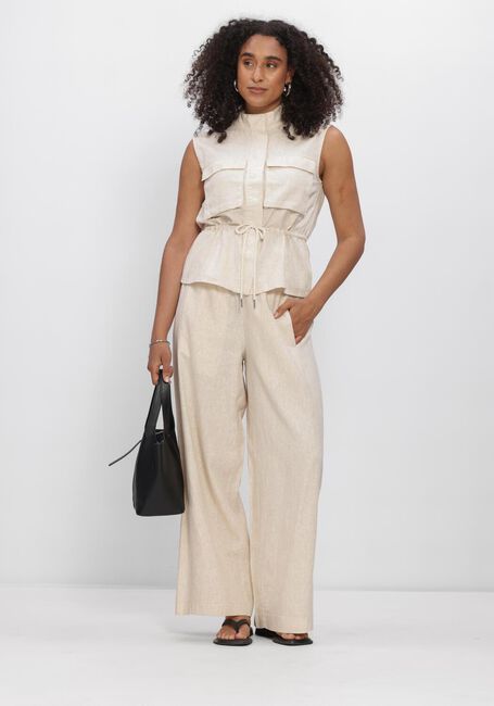 Beige OBJECT Broeken/jumpsuits OBJKADIE MW WIDE PANTS 145 - large