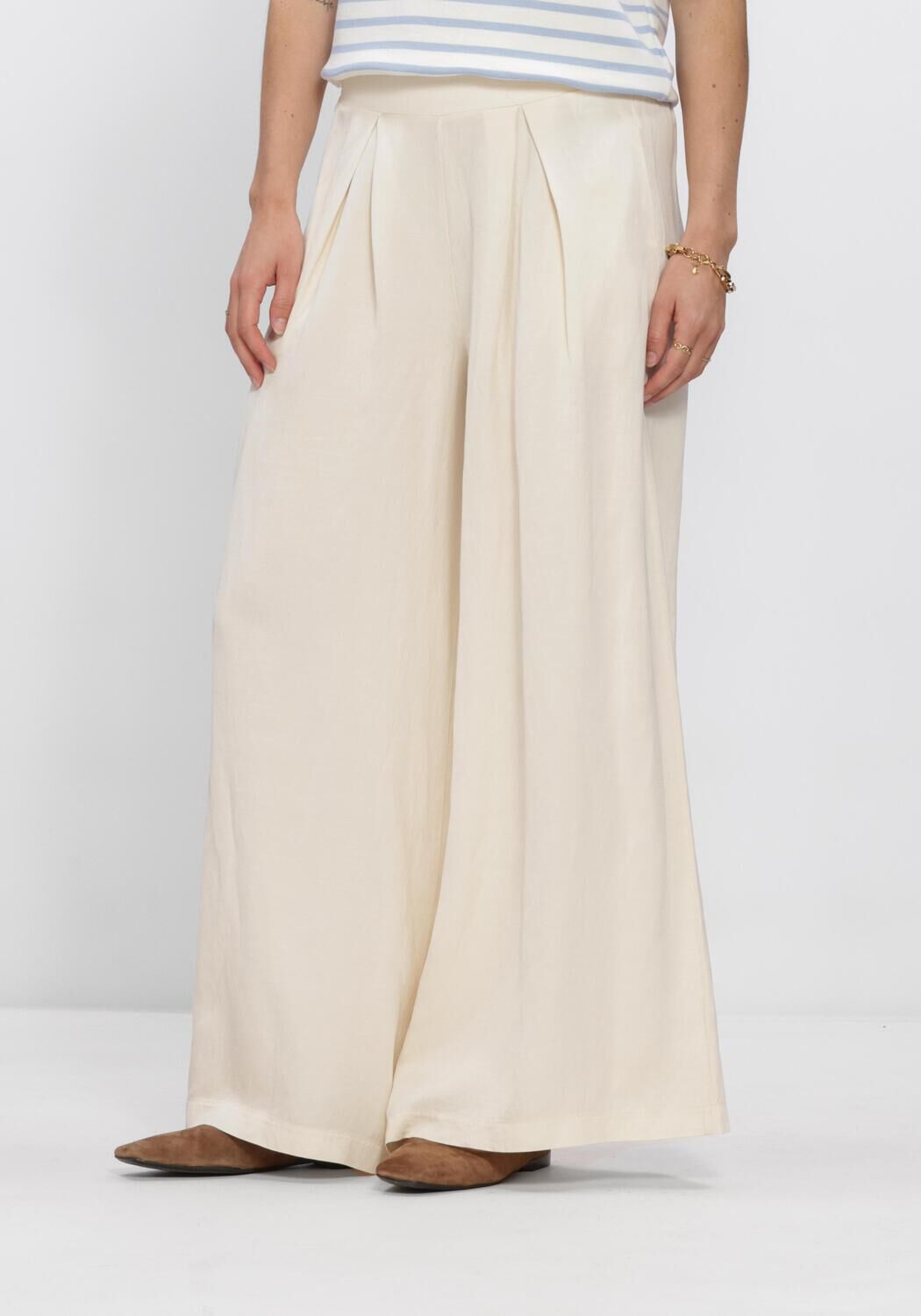 Witte SIMPLE Broeken/jumpsuits TROUSER - large