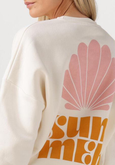 Witte COLOURFUL REBEL Trui SUMMER SHELL DROPPED SHOULDER SWEAT - large
